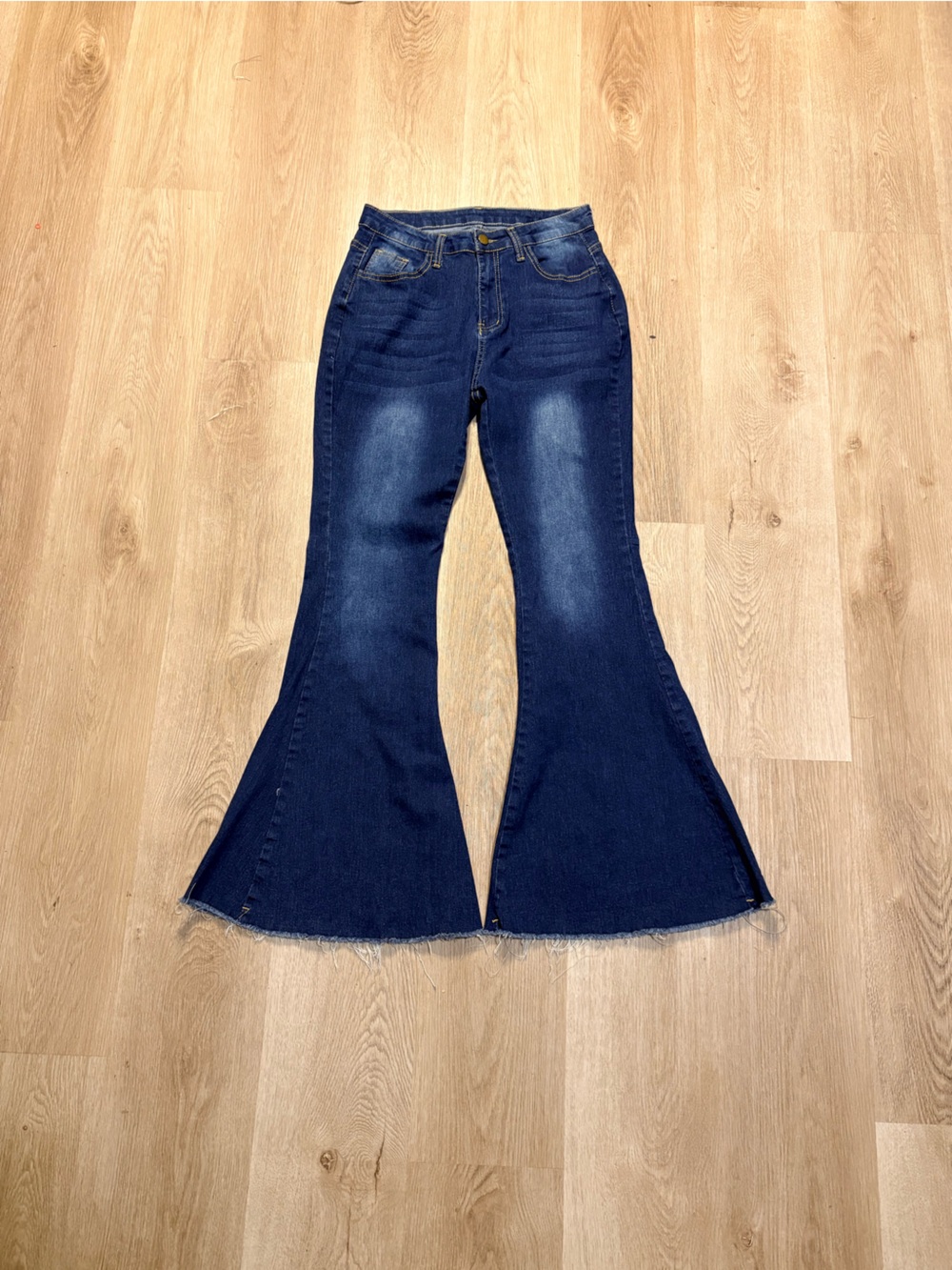 High Rise Flare Jeans Size Medium Blue Wash Denim 70s Inspired Festival Rodeo
